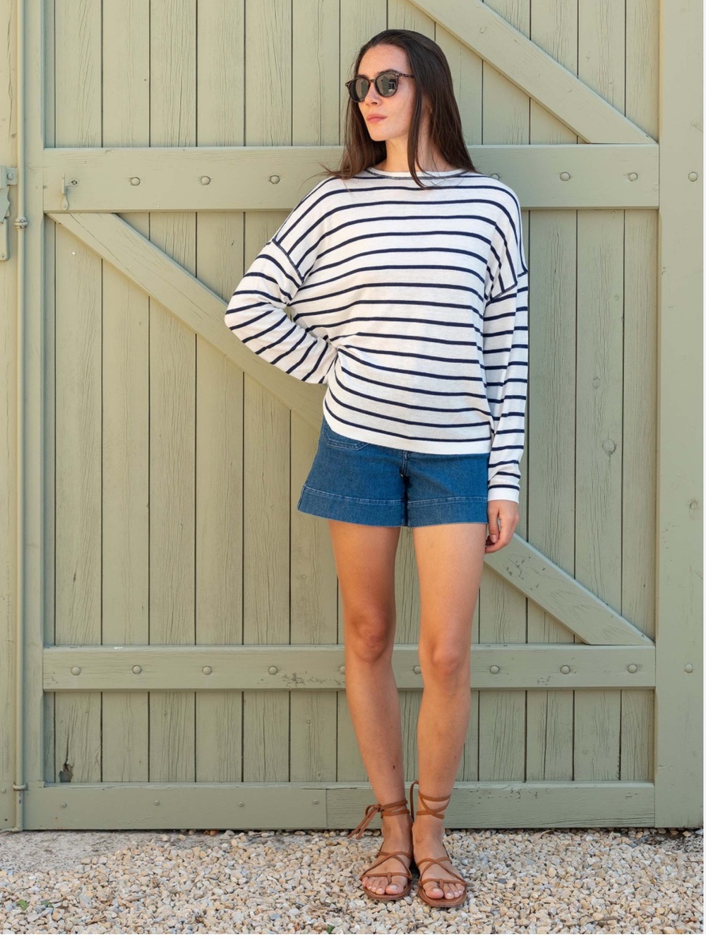 MERSEA Delmar Sweater Navy Stripes Size One Size